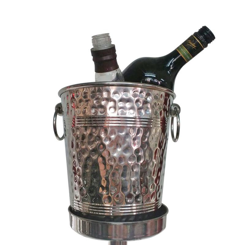 Wine Bucket , Hammered Design St.Steel