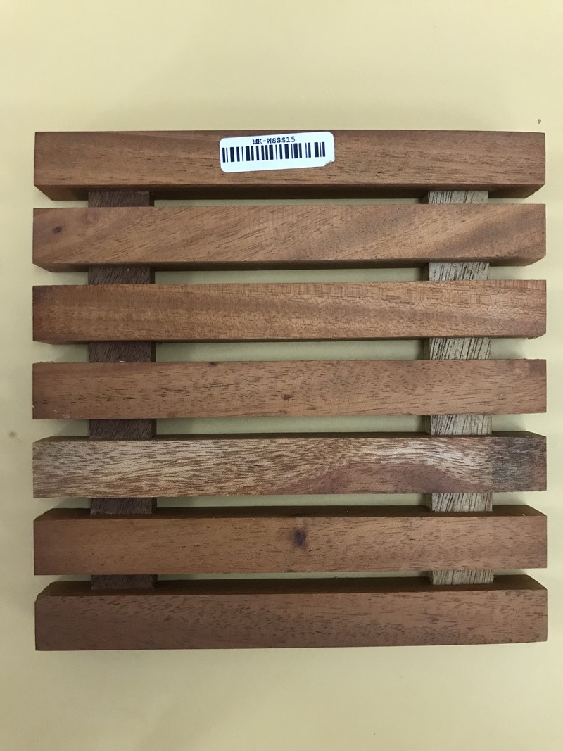 Coaster stripe square 15 cm (mahoni)/Tatakan gelas kotak